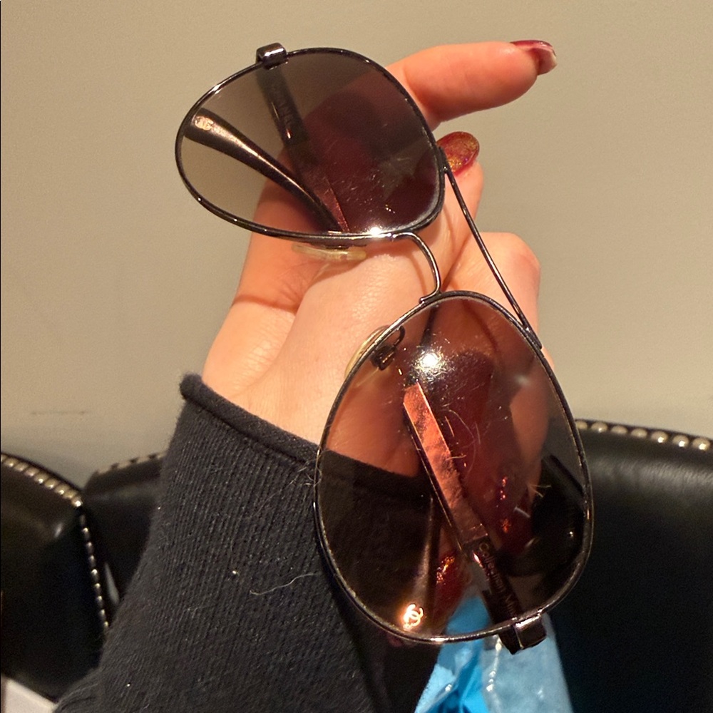 CHANEL Dark Brown Aviator Sunglasses - Picture 16 of 16